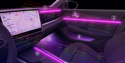 FILIPLI For The SUBARU WRX For 2024 Multi Colour RGB Bluetooth Control Car LED Mood Light Cyberpunk Music Sync Car Ambient Light