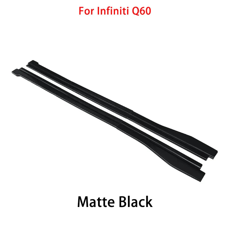 Car Modified ABS New Adjustable Side Skirt Splitter Spoiler Lip Rocker Panel Extensions Body Kit Winglet For Infiniti Q60