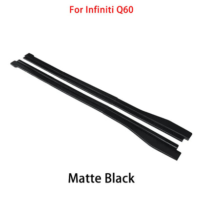 Car Modified ABS New Adjustable Side Skirt Splitter Spoiler Lip Rocker Panel Extensions Body Kit Winglet For Infiniti Q60