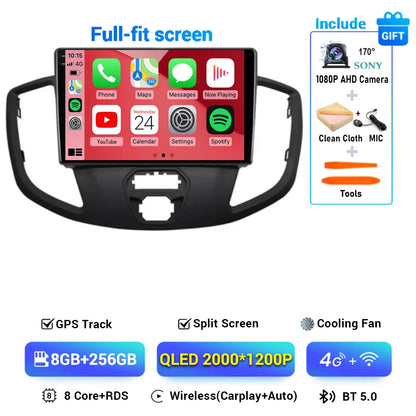 Android 15 Wireless Carplay&Auto WIFI+4G For Ford Transit 2015 2016 2017 2018 Car Radio Multimedia Video Player GPS Stereo 2din