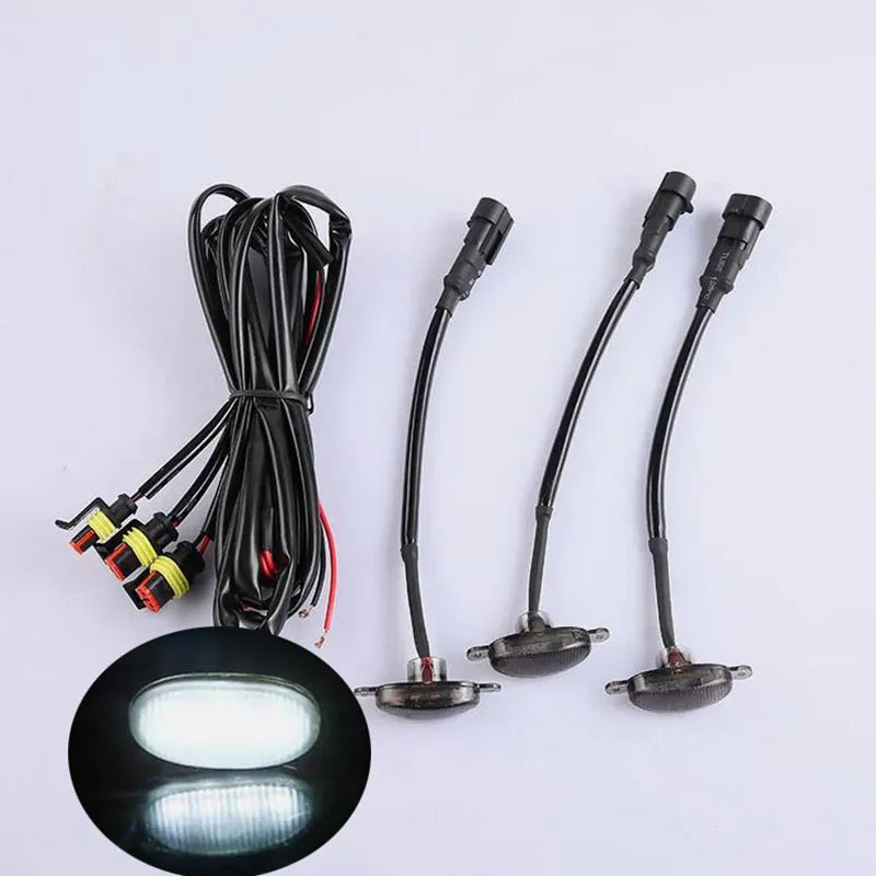 3X For GMC Sierra 2500 HD 11-14 Front Grille LED Light Raptor Style Grill Cover Car Styling Accessories