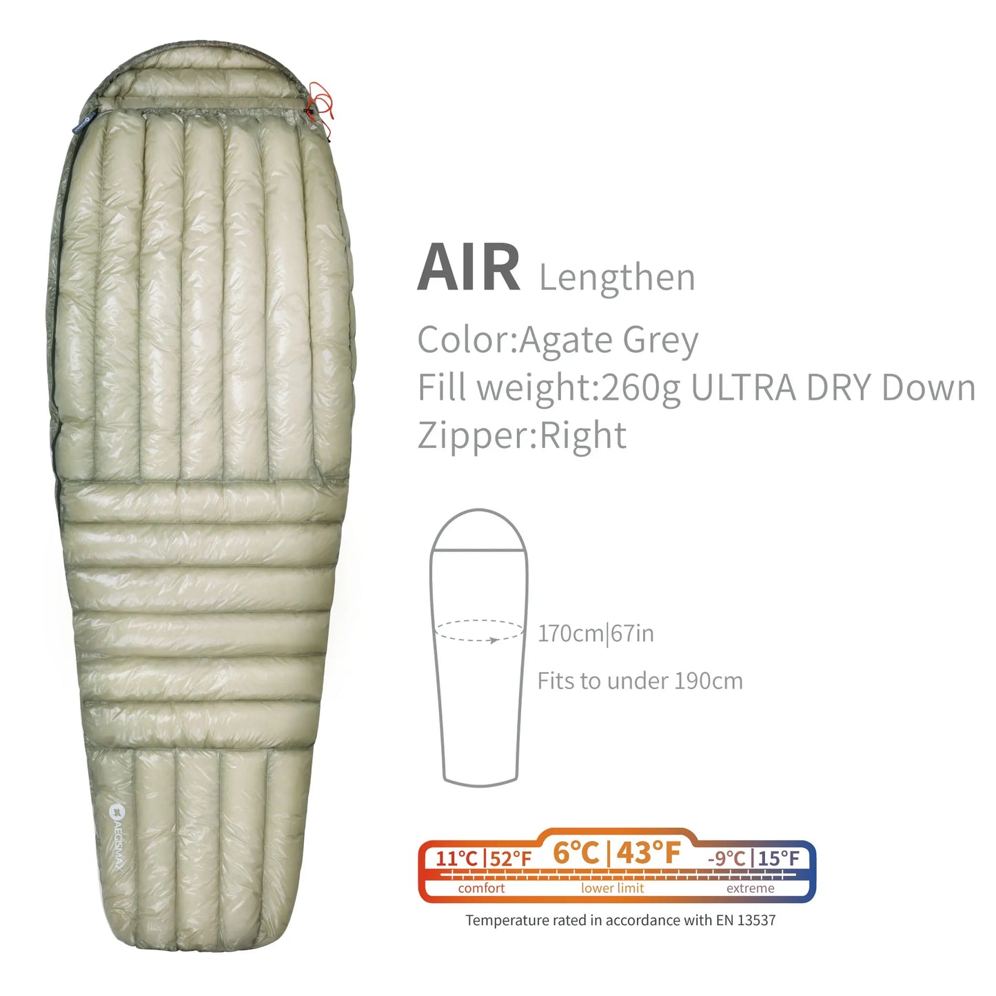 AEGISMAX AIR Upgrade 10D 800FP Ultra Dry Down Sleeping Bag Ultralight Camping Hiking Tourist Sleeping Bags for Men and Women