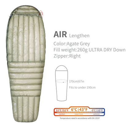 AEGISMAX AIR Upgrade 10D 800FP Ultra Dry Down Sleeping Bag Ultralight Camping Hiking Tourist Sleeping Bags for Men and Women