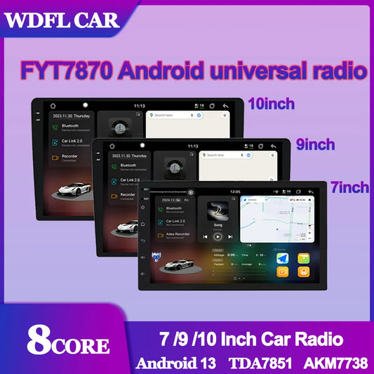 FYT7870 2 Din Android Car Radio Carplay 7 9 10 Inch Car Multimedia Video Player Stereo Radio GPS For Tesla Style Nissan Hyundai
