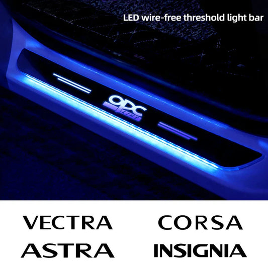 Car Acrylic LED Welcome Pedal Plate Door Sill Pathway Light For Opel OPC Line Astra J H Insignia Corsa D B E Mokka Vectra Zafira