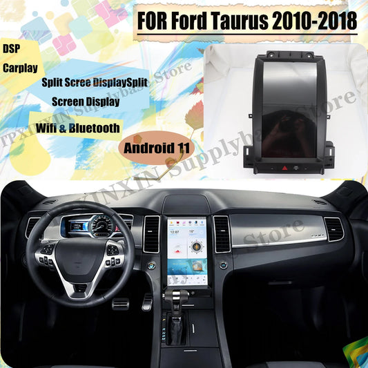 Qualcomm Tesla Carplay Android Car Radio 2 Din Stereo Receiver For Ford Taurus 2010-2013 2014 2015 2016 2017 2018 GPS Unit Audio