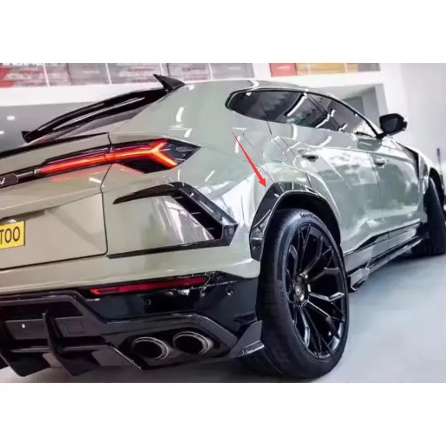 For Lamborghini URUS Carbon Fiber Wheel Eyebrow Arch Fender Flares Cover Trim Mudguards Protective Lip Strips Mud Flaps