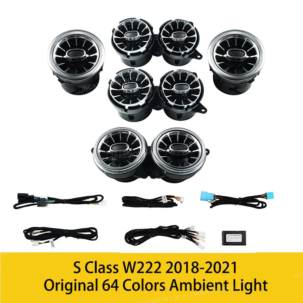 Upgrade LED Turbine Nozzle Ambient Light for Mercedes Benz W213/W205/X253/W222/W223/W206 C/E/GLC/S-Class Air Vents