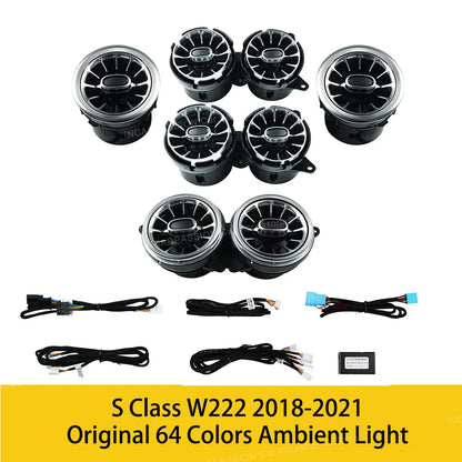 Upgrade LED Turbine Nozzle Ambient Light for Mercedes Benz W213/W205/X253/W222/W223/W206 C/E/GLC/S-Class Air Vents
