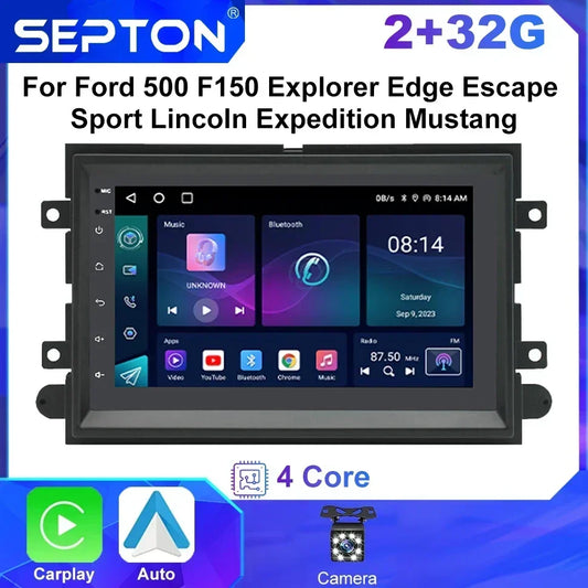 SEPTON Android CarPlay Car Radio for Ford 500 F150 Explorer Edge Escape Sport Lincoln Expedition Mustang Player Navigation GPS