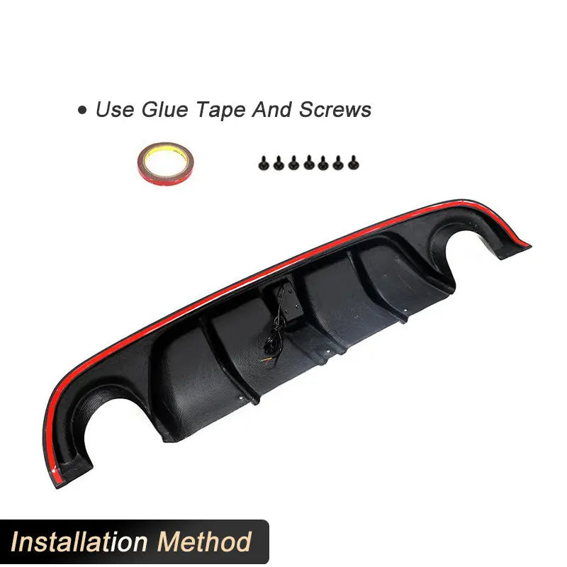 Real Carbon Fiber Car Racing Rear Bumper Diffuser Lip Spoiler For Infiniti Q50 2014-2017 Rear Diffuser Lip Apron with Light