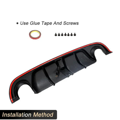 Real Carbon Fiber Car Racing Rear Bumper Diffuser Lip Spoiler For Infiniti Q50 2014-2017 Rear Diffuser Lip Apron with Light