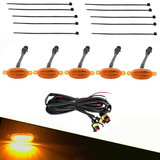 5X For Honda Civic Hatchback 2020-2021 Grille LED Light Raptor Style Cover