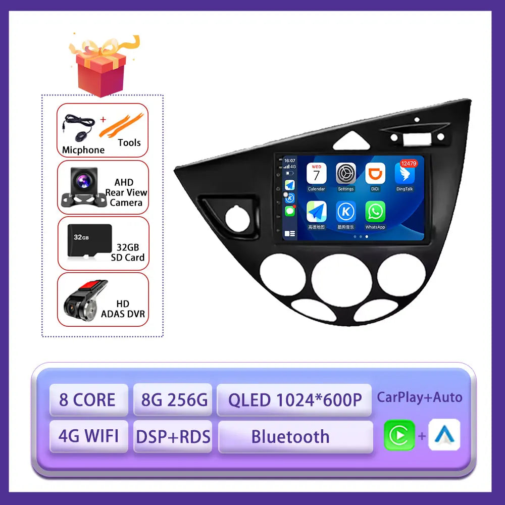 Car Radio 7inch Autoradio for Ford Fiesta 1995-2001 Focus MK1 1998-2004 Multimedia Video Car Radio Player DSP Carplay Android