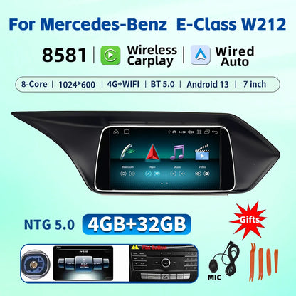 7 Inch Carplay Android 13 Auto Car Intelligent Systems For Mercedes Benz E Class W212 A207 X204 DSP Stereo Touch Screen