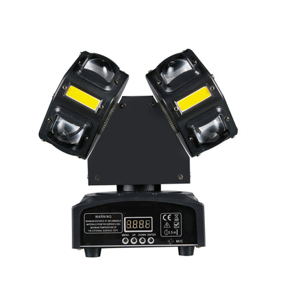2 Arms Rotating Moving Head Light 8PCS Beads Stage Effect RGBW Beam Laser Strobe Disco Party DMX Sound Control Light power tools