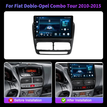 Car Radio For Fiat Doblo-Opel Combo Tour 2010-2015 Android 14 Wireless Carplay Multimedia 7862S 8G 256G Head Unit 2K QLED Screen