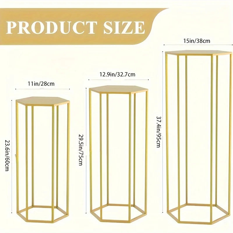 Large 6-sided 3-piece Storage Rack, Vase Decoration Bottle, Home Decoration, Party Decoration, Placing Cakes, Bouquets