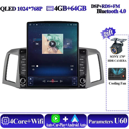 For JEEP Grand Cherokee WK 2004 2005 2006 2007 Tesla Type Car Radio Android 14 GPS Carplay Multimedia Player Navigation Stereo