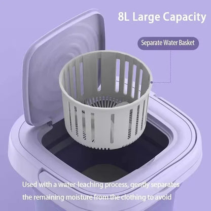 8L Small Folding Washing Machine Student Dormitory Underwear Socks Mini Cleaning Machine Portable