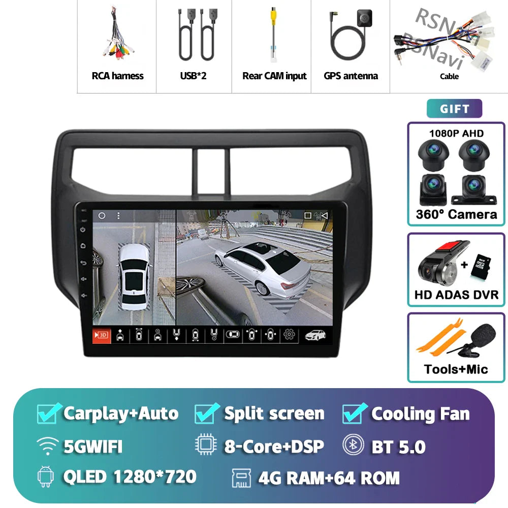 Android 14 Carplay Auto 2K Screen Car Radio BT Multimedia Player For Toyota Rush 2017 - 2020 Autoradio GPS Stereo 2din Head Unit