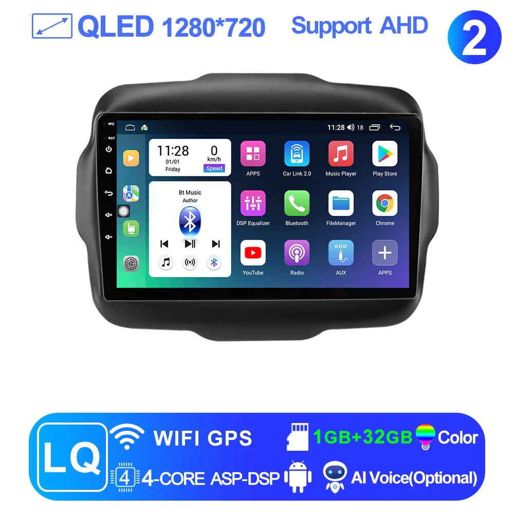 LEHX L6Pro 4G LTE DSP Car Radio Android Auto Video Multimedia Player For Jeep Renegade 2016-2020 Carplay 2din dvd Autoradio  gps