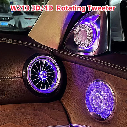 For Mercedes-benz E-class W213 2016-2023 64 Colors 4D Rotating Tweeter Speaker Led Luminous Car Speaker Refit 3D Tweeter