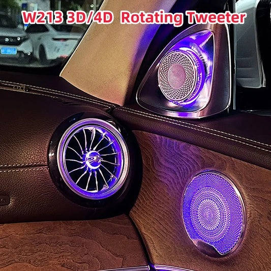 For Mercedes-benz E-class W213 2016-2023 64 Colors 4D Rotating Tweeter Speaker Led Luminous Car Speaker Refit 3D Tweeter
