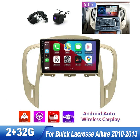 ZCARGE 9” Touch Screen Car Stereo Radio for Buick Lacrosse Allure 2010-2013 Android 13.0 CarPlay GPS Navigation Support BT HiFi WiFi RDS Camera Mic 2+32GB