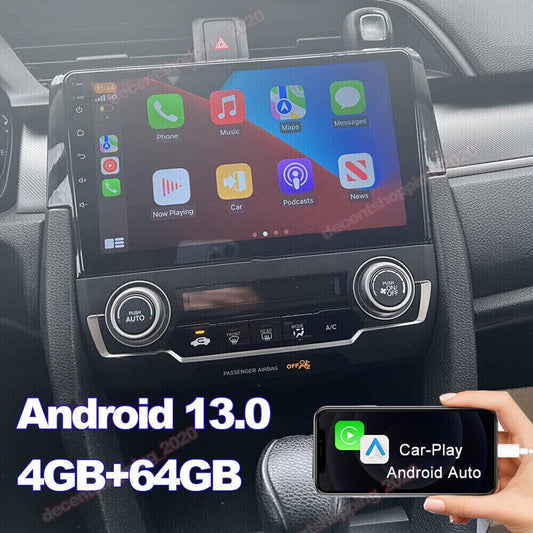 Zcargel Car Stereo Radio for 2016-2020 Honda Civic Android 13 Car Navigation 9" HD Touch Screen Bluetooth-with Wireless Apple CarPlay 和Android auto, Support Mirror Link, 4+64G Honda Android host