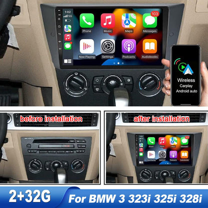 BMW     Zcargel For BMW 3 Series 325i 328i 335i 323i 330i 2005-2011 Radio, Android 12 Car Stereo Radio 9'' Touch Screen Car Audio with GPS Navigation Bluetooth Head Unit Supports Backup Camera WiFi FM Canbus