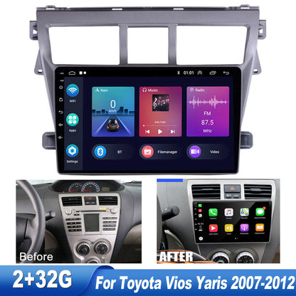 Toyota Android Head Unit   Zcargel For Toyota Vios Yaris 2007-2012 Car Radio Stereo Android 13 Car GPS Navi Radio Stereo CarPlay 9 Inch Touch Screen Support Wireless CarPlay Android Auto Bluetooth FM Backup Camera Microphone