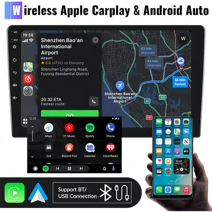 Guwzn Car Stereo Radio for Nissan Navara 2006-2012 9" Touchscreen 2+32G Vehicle GPS Navigation Wireless CarPlay Android Auto
