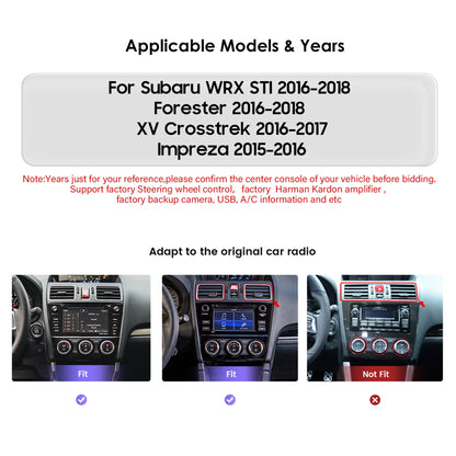 Wireless Carplay Android 12 Wifi 2+32GB Auto Car Stereo Radio Head Unit GPS Navigation Player For Subaru Forester WRX STI 2016 2017 2018