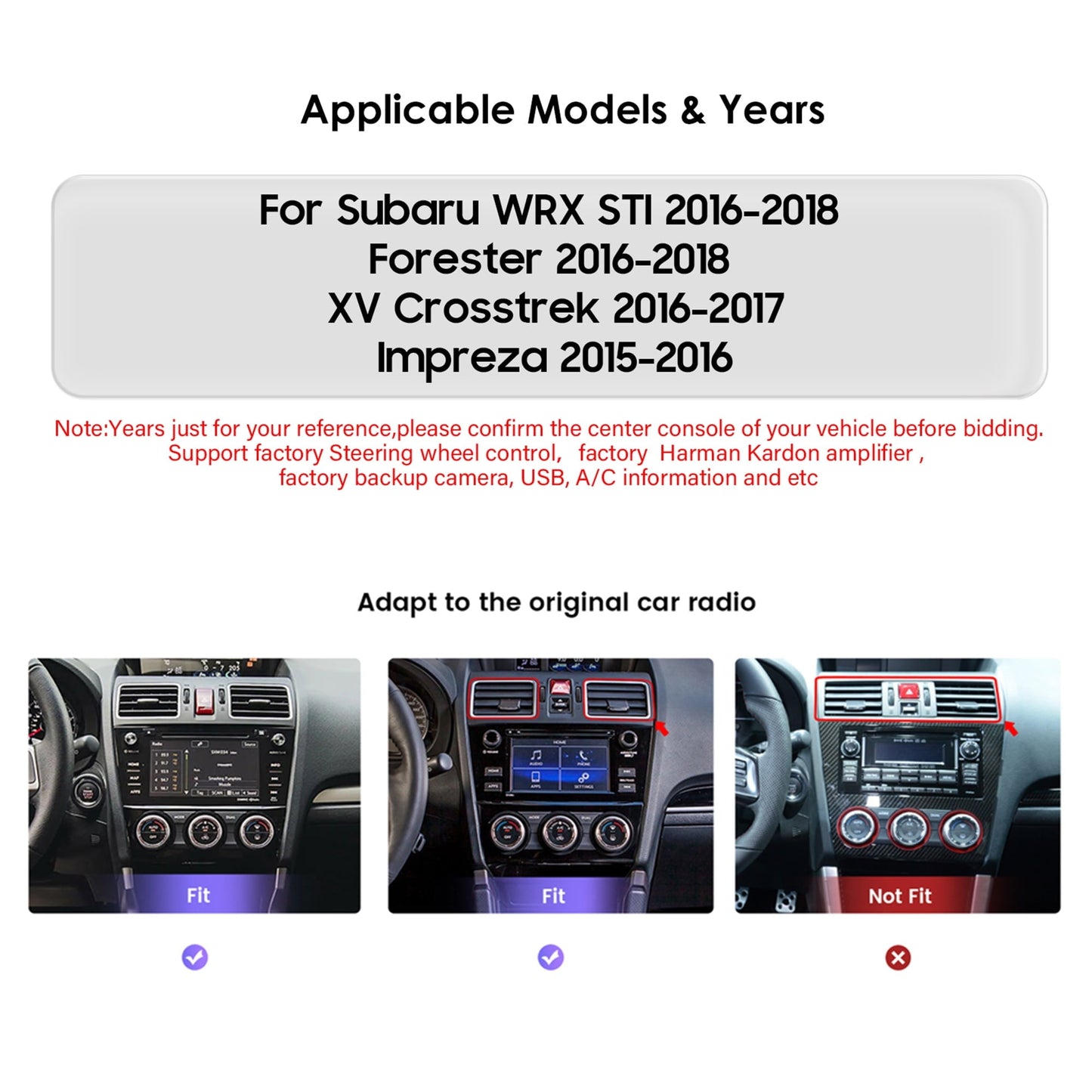 Wireless Carplay Android 12 Wifi 2+32GB Auto Car Stereo Radio Head Unit GPS Navigation Player For Subaru Forester WRX STI 2016 2017 2018