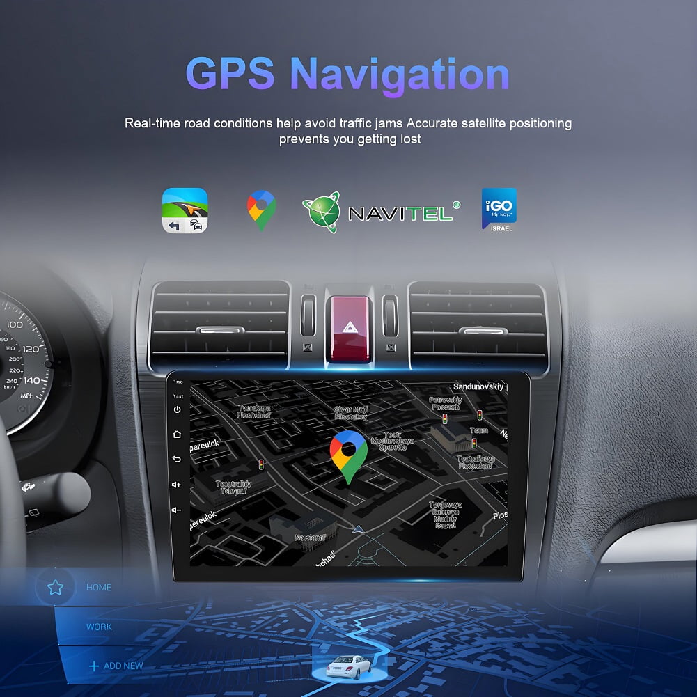 2+32G Android CarPlay Stereo for Chevrolet Camaro 2008-2015, Built-in Wireless CarPlay with Android Auto, 9'' Touchscreen in-Dash GPS Navigation Support Mirror Link BT FM RDS