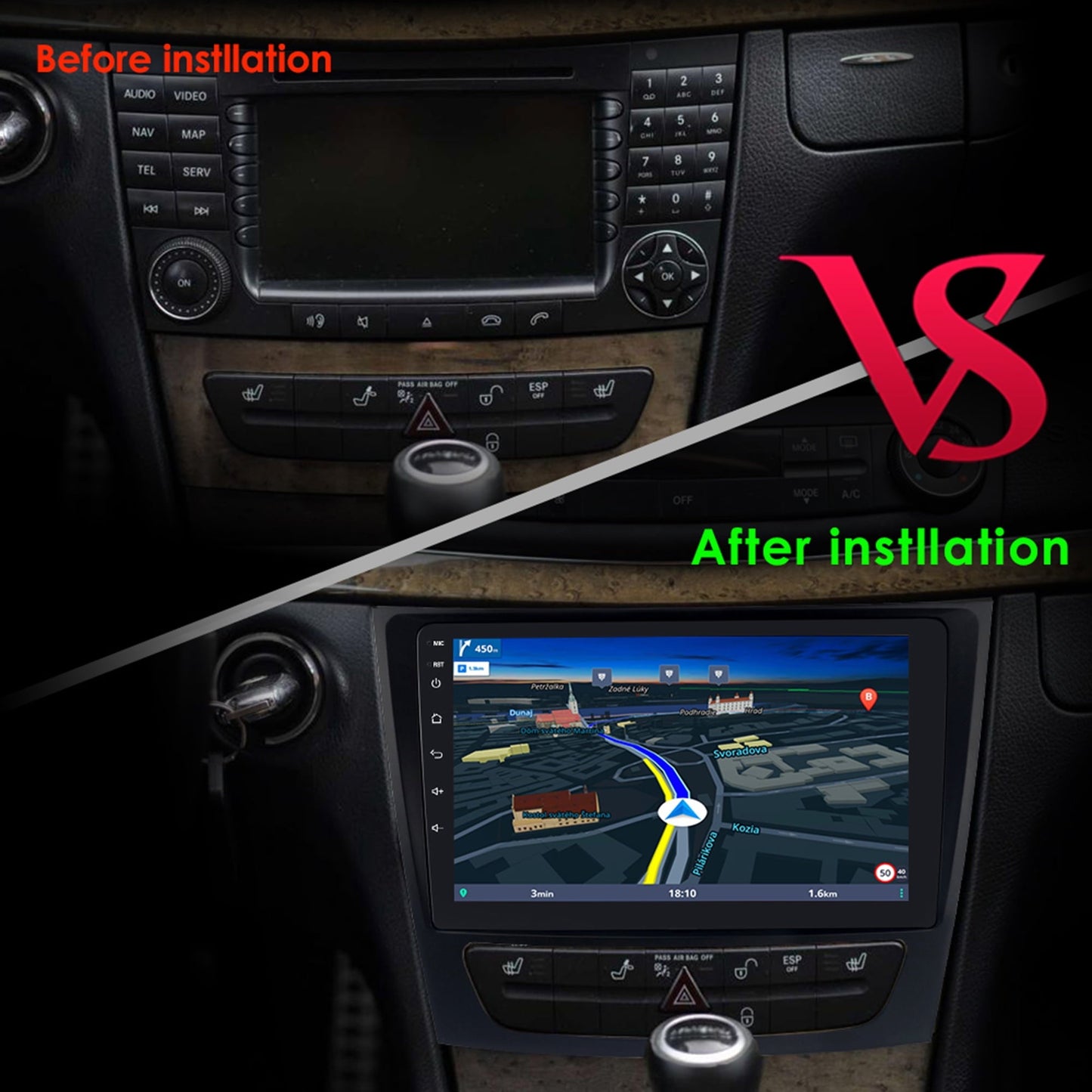 Mercedes-Benz Android Head Unit    32GB Android 13 Bluetooth Apple Carplay Wifi RDS Car Stereo Radio Head Unit GPS Navigation Player For Mercedes Benz E-Class W211 2002-2009/ G-Class W463 2001-2008