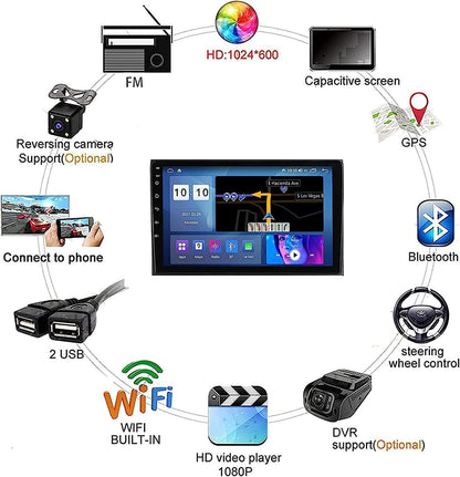 9 inch Android 11 Car Stereo, Car FM RDS Radio Bluetooth WiFi Headunit for Honda Stepwgn RK1 Car Navigation GPS Supports Stereo 2 din Car Audio Video Radio Player with Rear View Camera Honda Android host