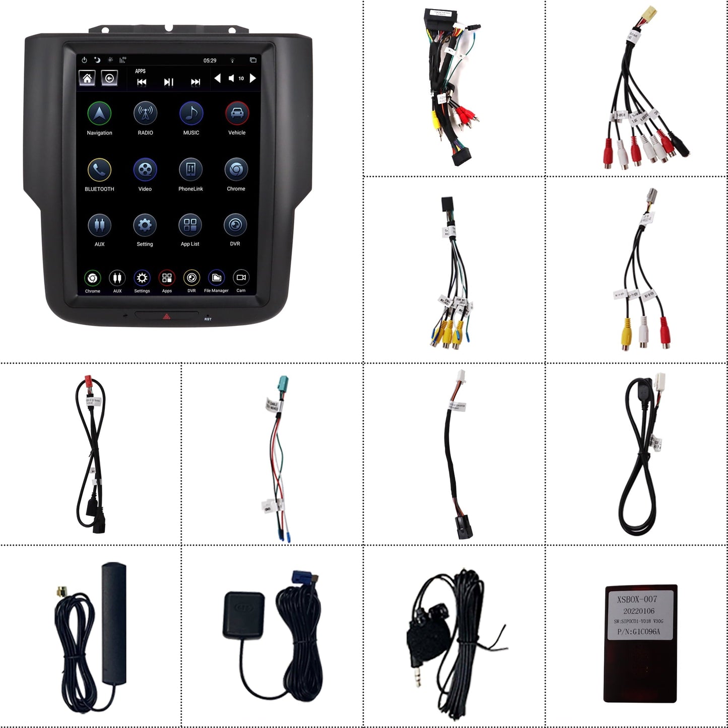 Linkswell 10.4" Gen4 T-Style Car Radio Stereo for RAM 2013-2018 Apple Carplay Android Auto Head Unit Multimedia Player DSP/Bluetooth/Wifi/SWC/GPS
