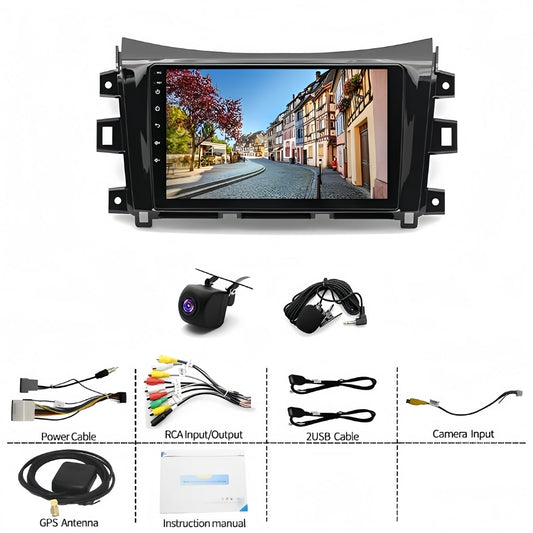 Guwzn Car Stereo Radio for Nissan NAVARA NP300 2016-2019 9" Touchscreen 2+32G Vehicle GPS Navigation Wireless CarPlay Android Auto