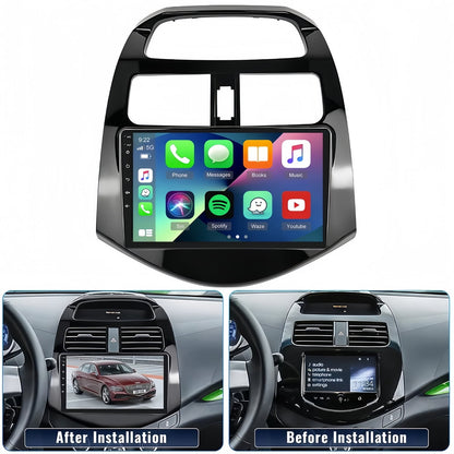 Guwzn Car Stereo Radio for Chevrolet Spark 2010-2015 9" Touchscreen 2+32G Vehicle GPS Navigation Wireless CarPlay Android Auto