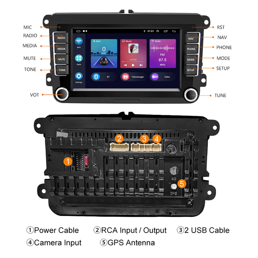 LICHENGTAI 9-Inch Car Stereo Radio For Honda Acura MDX 2007-2013 with Wireless CarPlay Android Auto, for Volkswagen Android 13 Car Player Radio with Bluetooth, WiFi, GPS, 2+32G