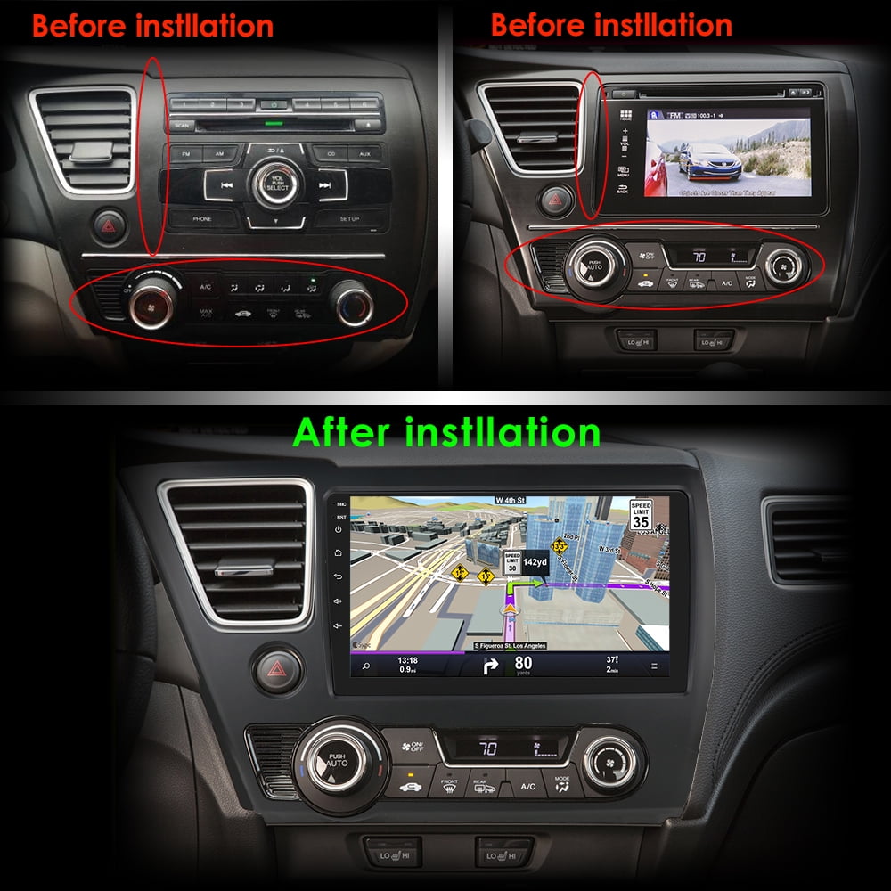 9" Touch Screen Android 13 CarPlay Bluetooth 2+32GB Wifi FM Car Radio Stereo Head Unit GPS Navigation For Honda Civic 2013 2014 2015 2016 Honda Android host
