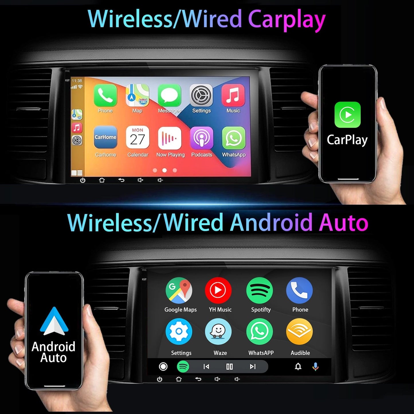 IKASEFU 10" Car Stereo Radio for Chevrolet Silverado GMC Sierra 2014-2018 Android 13 Wireless Carplay Android Auto with WiFi GPS Bluetooth FM/RDS SWC