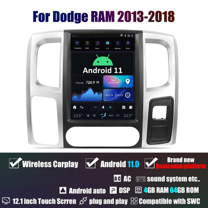Smart Head Unit Dodge RAM 2013-2019 Large Screen Head Unit Android 11, 12.1" Inch Screen