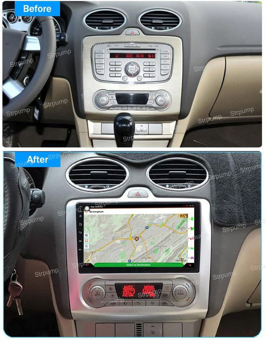 9'' 4+64GB Android 10 in Dash Car Stereo Radio Fit for Ford C2 MK2 2004 05 06 07 08 09 10 11 Auto AC GPS Navigation Head Unit Carplay Android Auto DSP 4G WIFI Bluetooth