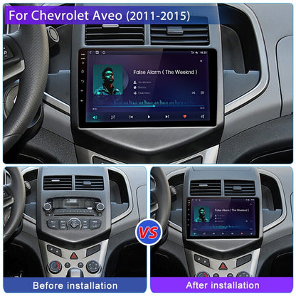 AWESAFE 32G 9 inch Touch Screen Car Radio Stereo for Chevrolet Aveo Sonic 2011-2015 with Apple Carplay Android Auto HD WIFI GPS FM Bluetooth