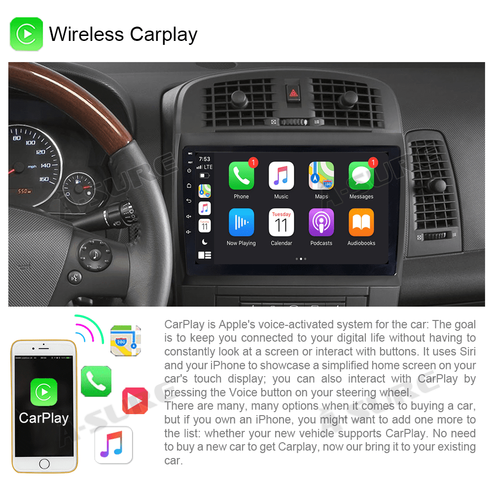10'' Android 12 Car Radio Stereo Navi GPS 2+32G Carplay for Cadillac CTS SRX 2003-2007