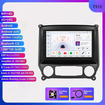 Hizpo Android 13 Auto Carplay For Chevrolet Silverado GMC Sierra 2014 - 2018 Car Radio Stereo GPS Navigation Multimedia Player