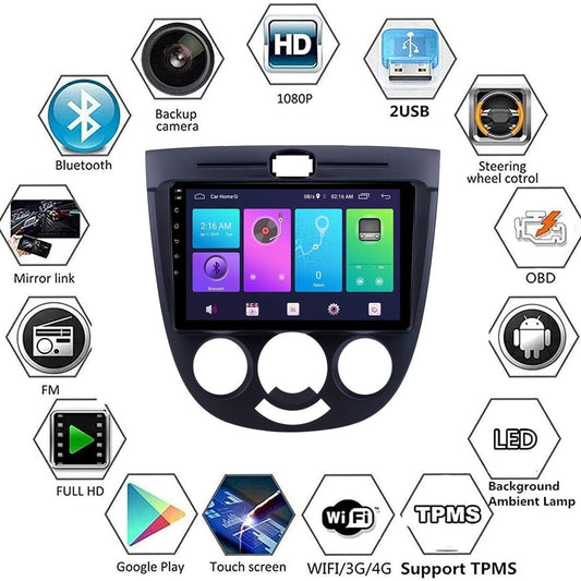 Sovob Android Car Stereo for BUI-CK EXCELLE 2004-2008 MT 2 Din Radio GPS Navigation IPS Touch Screen Multimedia Player Support 4G Carplay SWC Wifi Mirror Link DSP BT(Size:4 core wifi 2G+32G)